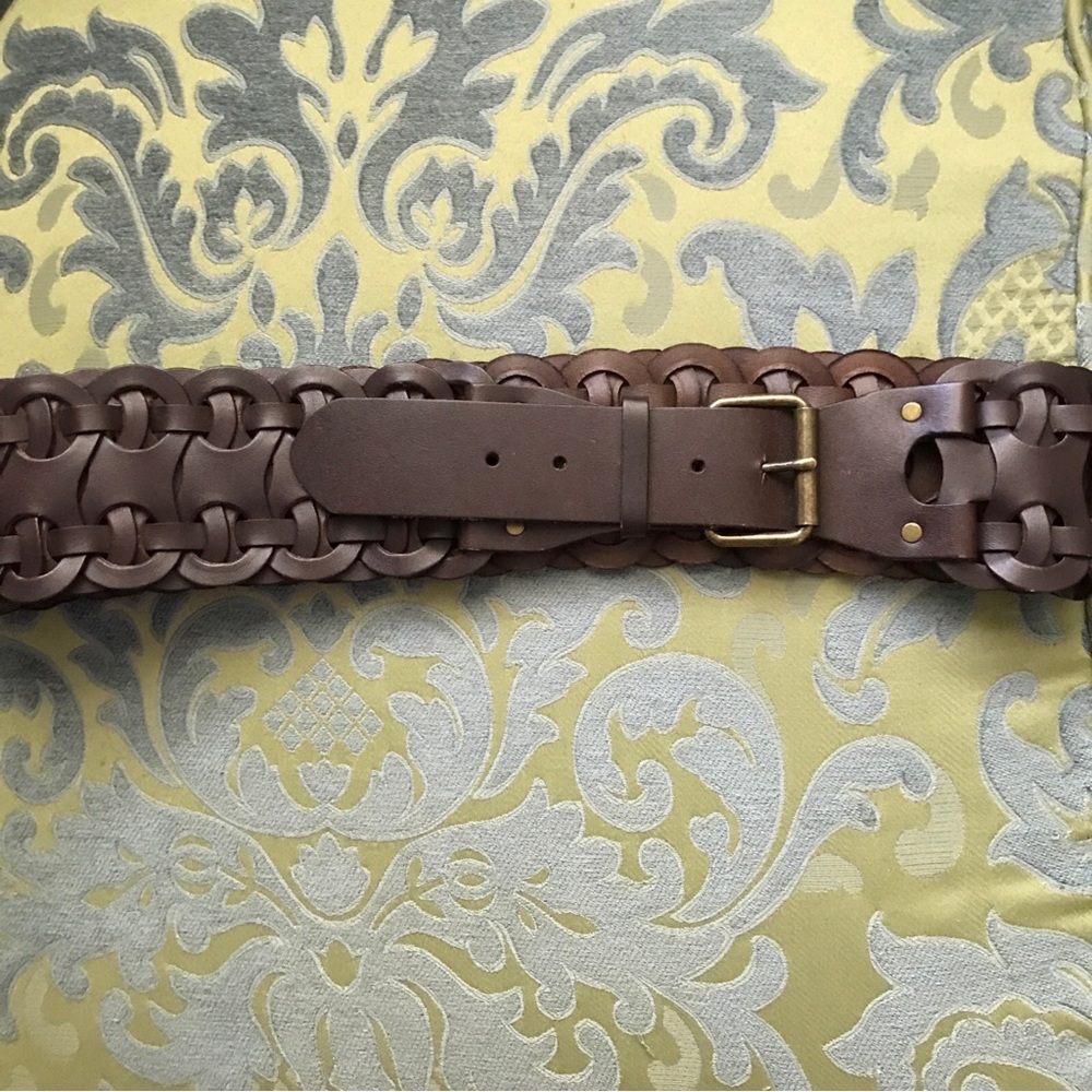 Festival leather  Brown Woven Belt - Picture 4 of 6